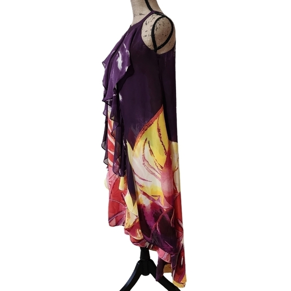 3/$25 Jennifer Lopez High-Low Abstract Halter Maxi Dress - Small - Picture 5 of 14